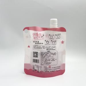  CMYK 4 Layer PE Custom Juice Pouches Plastic Liquid Pouches With Nozzle Manufactures
