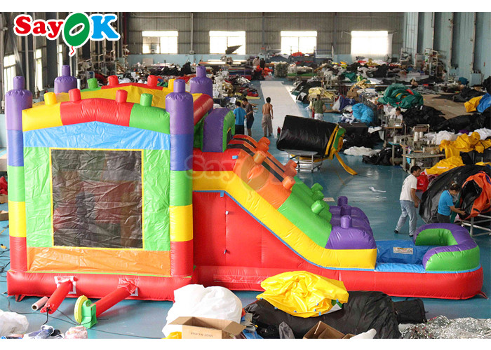 0.5mm PVC Inflatable Unicorn Bounce House Kids Bouncy Castle Jumping Slide Moon