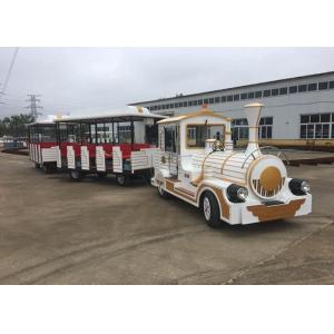 Customized Color Trackless Train Amusement Ride With FRP And Steel Material