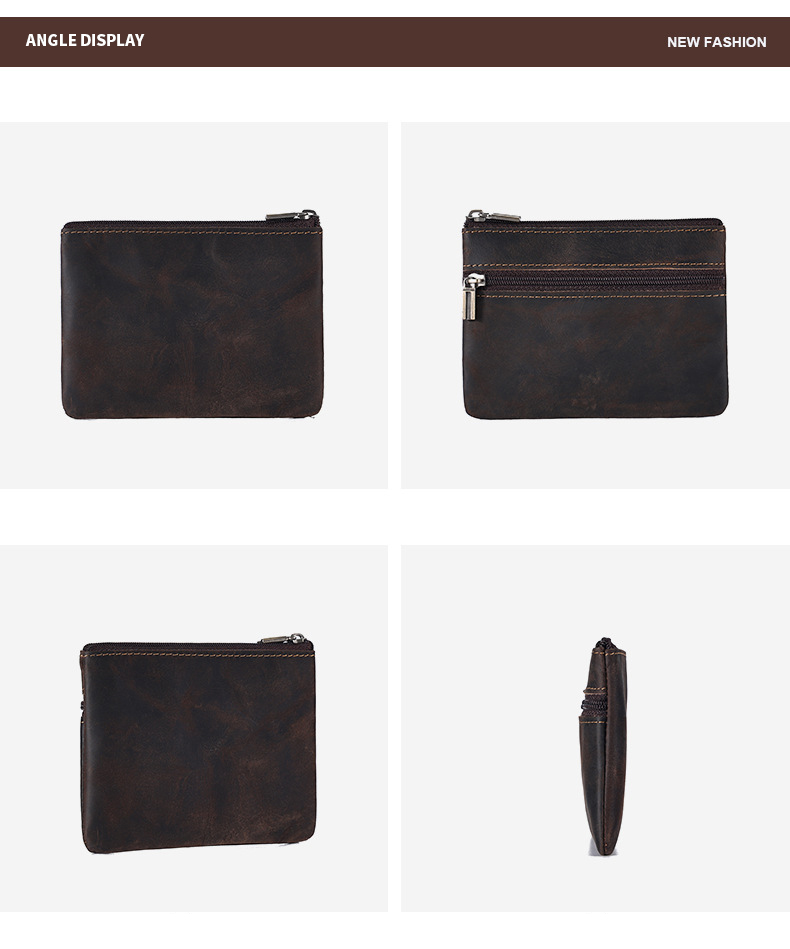 Daily Business Genuine Leather Mini Coin Purse Keychains Money Bag Men Key Pouch Credit Card Holder Wallet