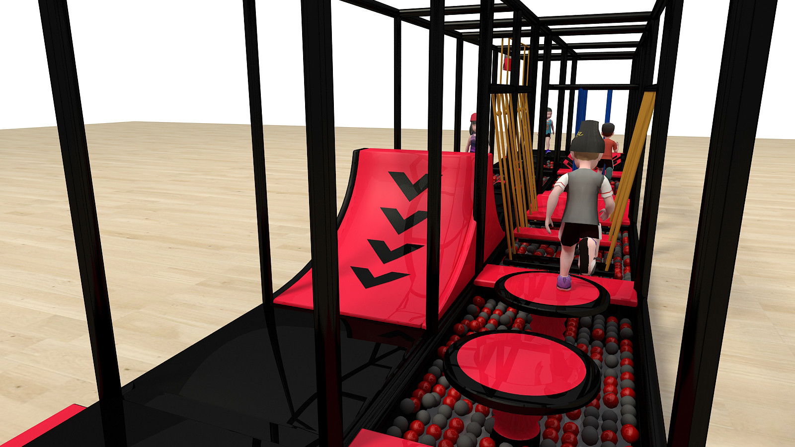 Custom Ninja Course Playground Equipment indoor playground obstacle course