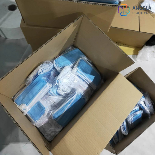 CE,FDA,IS13485 Approval Disposable Tie up Face Mask Made of Blue PP Nonwoven Fabric