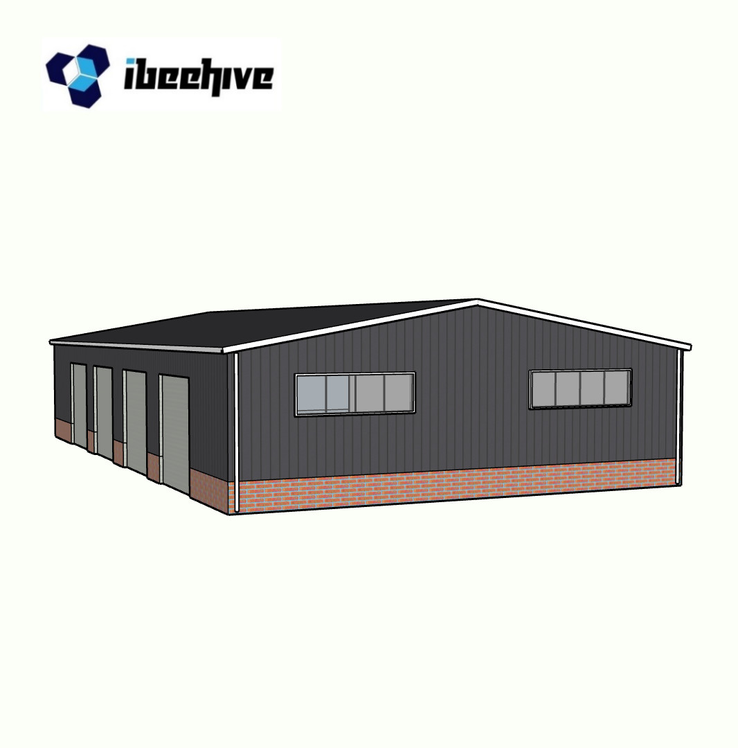 Prefabricated Long Span Single / Double Slope Roof Steel Structure Warehouse For Storage