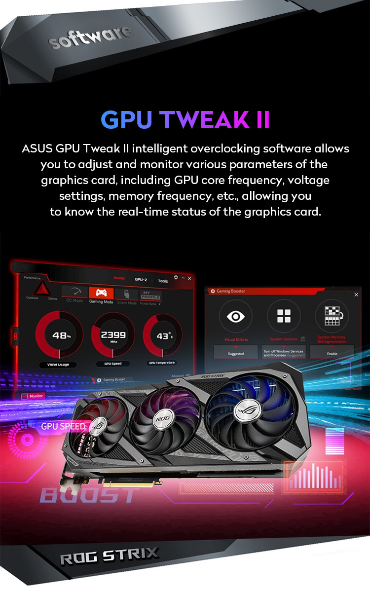 384 Bit ASUS ROG-STRIX-RTX3090-O24G-GAMING Graphics Card 24GB GDDR6 With Overclocking Support