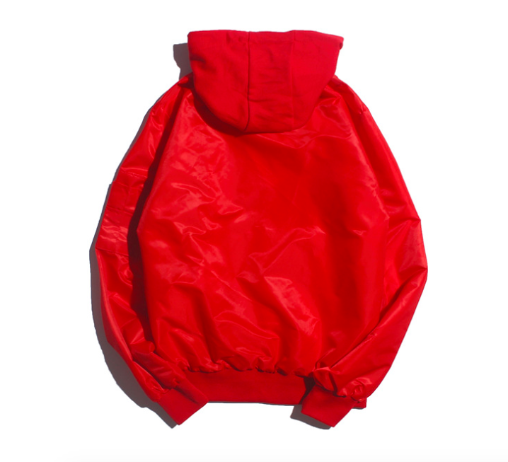 Windproof Mens Winter Bomber Coats , Plus Size Black Nylon Bomber Jacket