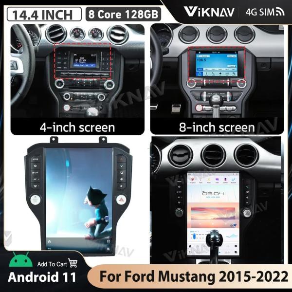 For 2015-2022 Ford mustang Car radio 14.4 Inch 8 Core Navigation Multimedia DVD