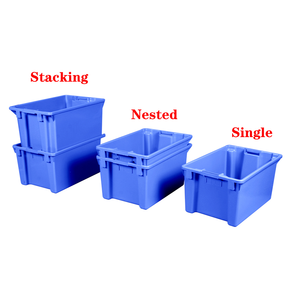 Freely Plastic Moving Box Containers Crate Soda Stackable Plastic Crate 23.6x15.7x11.8 Inch