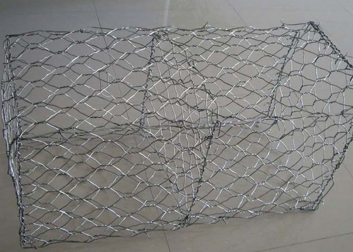 Hot Dipped Galvanized Gabion Basket , Lowes Gabion Stone Baskets