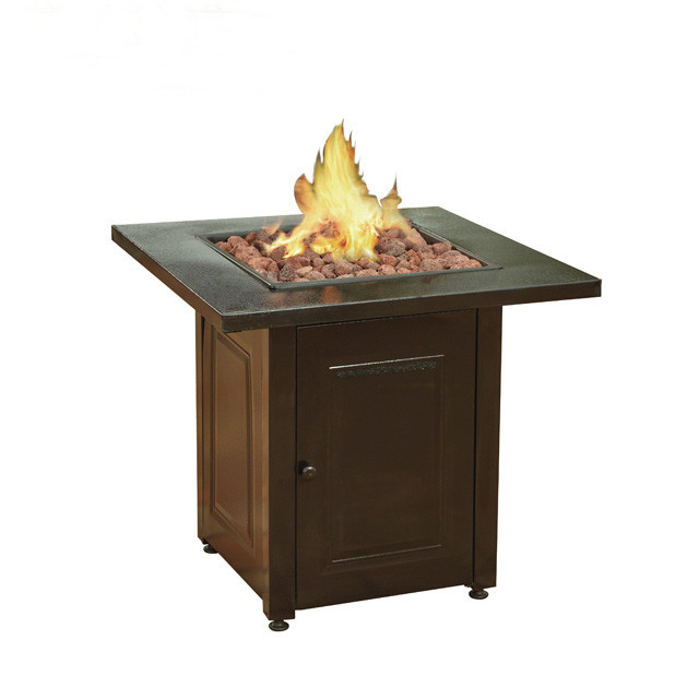 Outdoor 36 Inch Brown Square Propane Fire Pit Customized Color