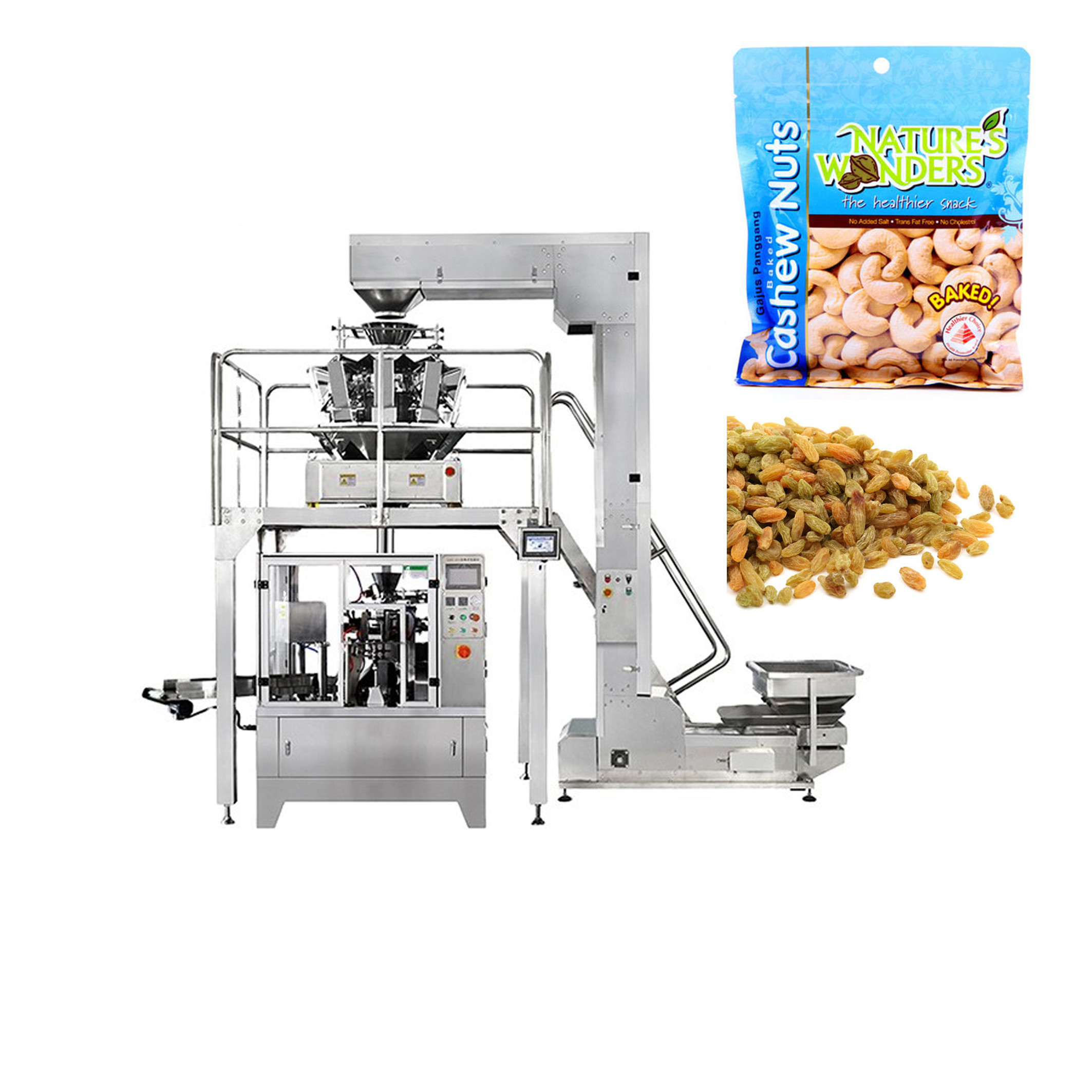 Stand Up Pouch Zipper Bag Rotary Packing Machine For Pet Food Cat Food