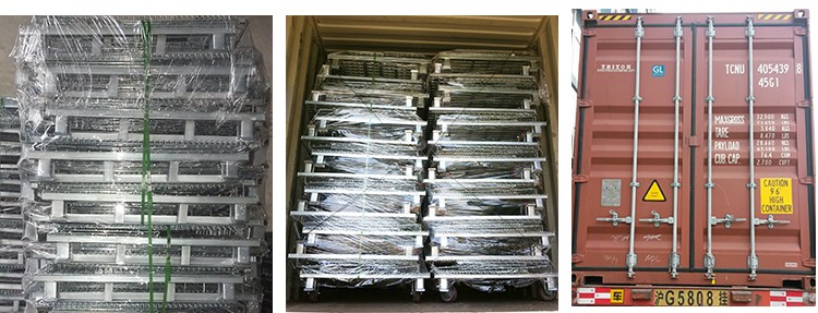 Heavy Duty Collapsible Foldable Transport Metal Wire Mesh Pallet Box