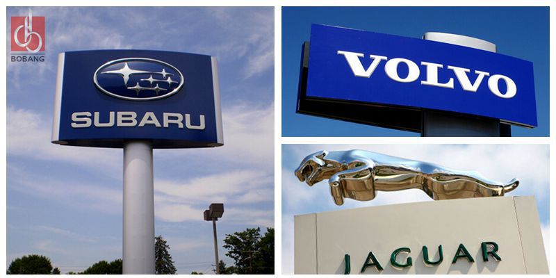 Outdoor waterproof vacuum formed and vacuum coating 3D Acrylic Car Sign / LED light Car Sign for Car Dealer Stores