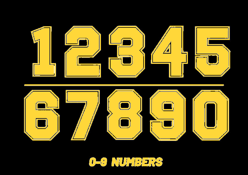 Elastic Iron On Heat Transfer Letters And Numbers For Football Jerseys