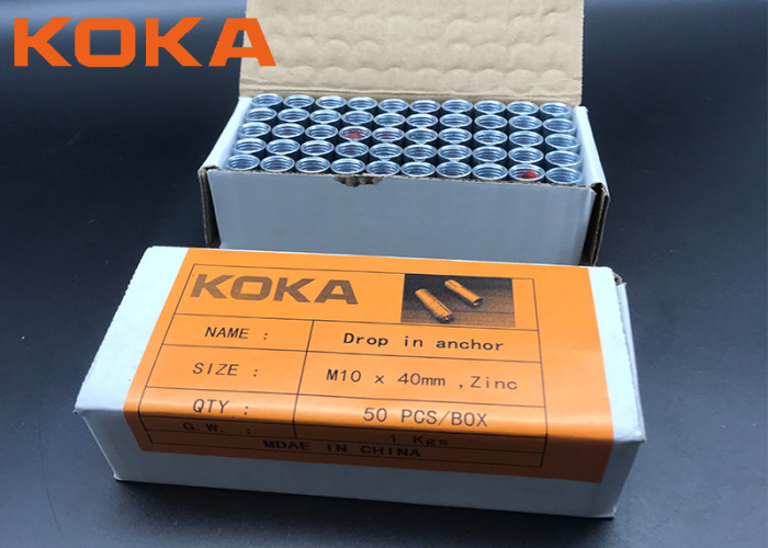 5/16 Shank Bolt Nut SS316 M10 Drop In Anchor Zinc Plated