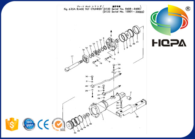 175-63-05140 1756305140 Blade Tilt Cylinder Seal Kit for D150A-1 D155A-2