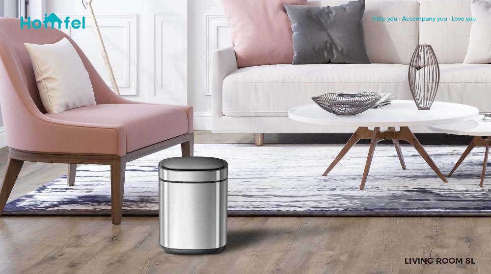Touchless Intelligent Smart Sensor Bin Trash Can Stainless Steel Sustainable Household