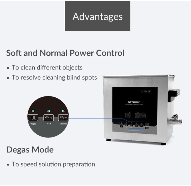 Dual Power Ultrasonic Dental Cleaner 1 - 99 Minutes Time Setting 300W