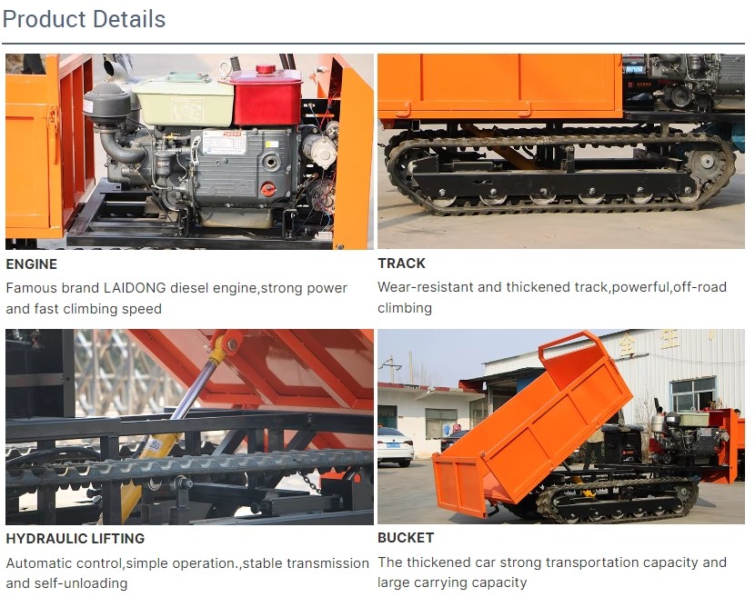 Customized Track Transporter Crawler Type 2 Ton Mini Self Loading Tracked Dumper