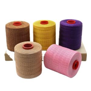 Weaving 0.8MM 100% Polyester Waxed Thread for Leather Sewing 210D/16 Flat Waxed