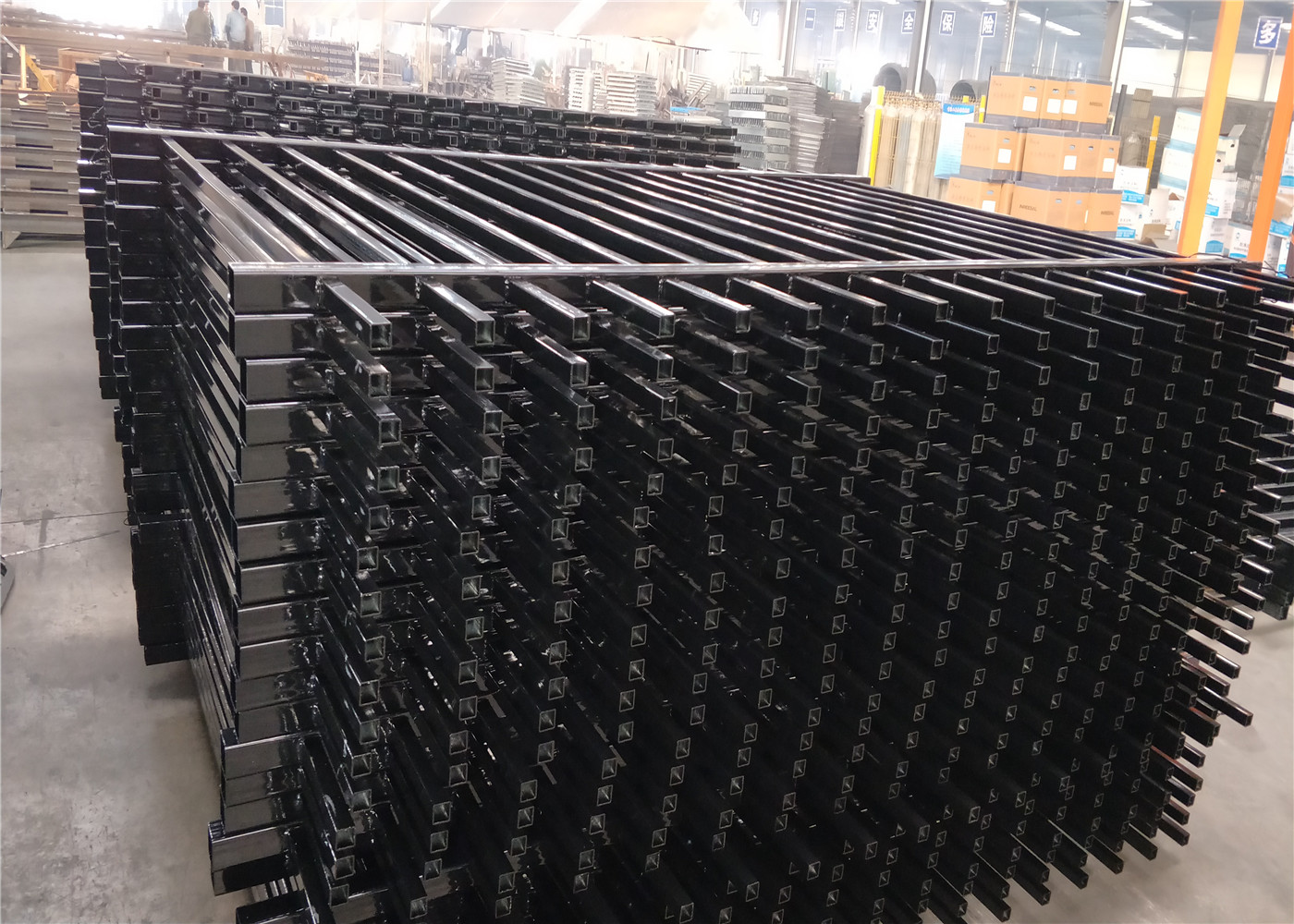 Decorative Euro Steel Fence Tubular Q235 1800mm x 2950mm 25mm square pipes Stain Interpon Powder