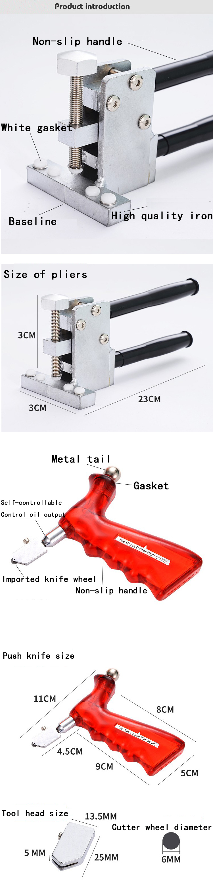 High quality professional Manual Diamond ceramic tile glass cutter manufacturer