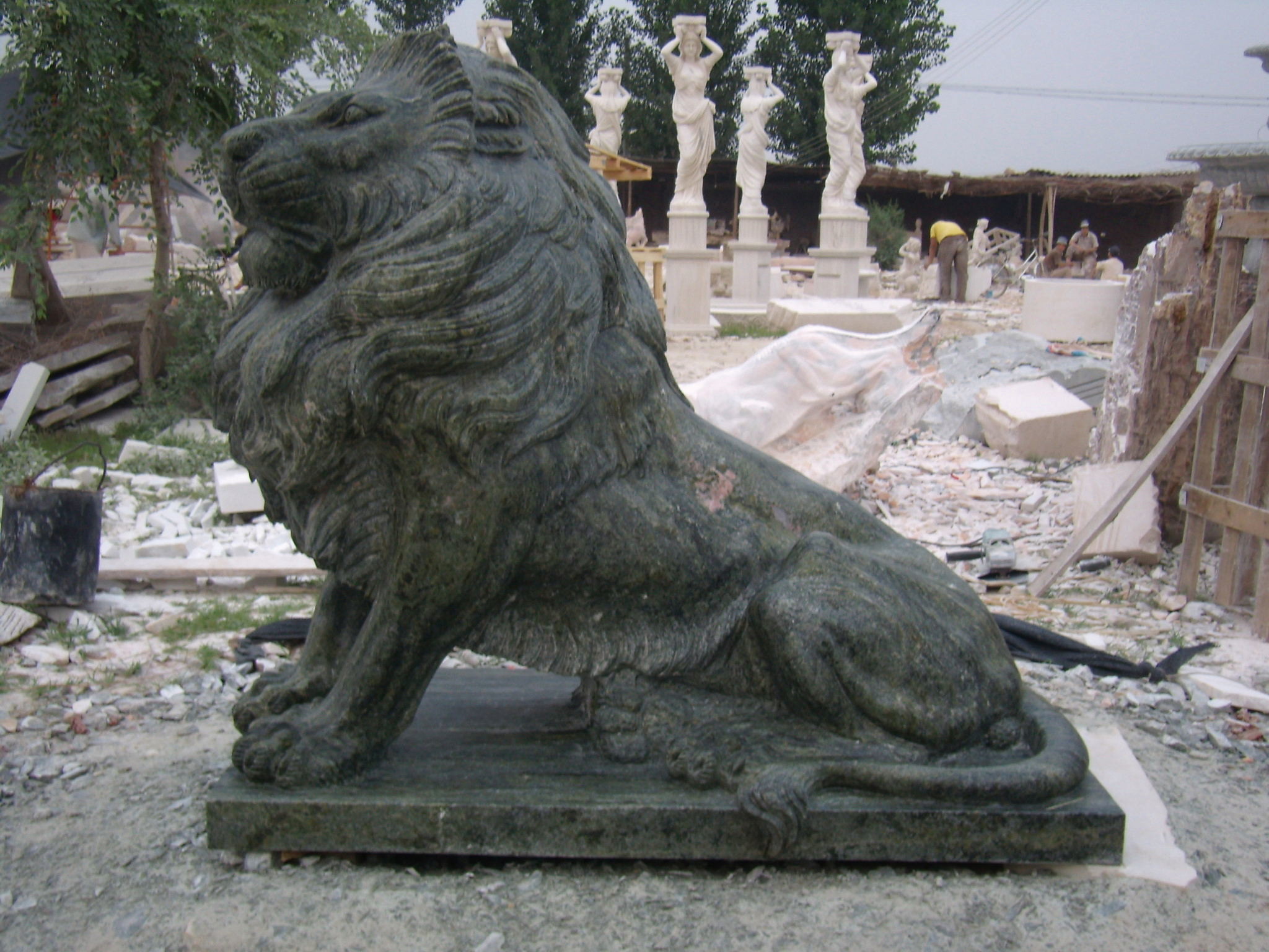 Outdoor Decoration Odm Giant Lion Statue Stone Carving Sculpture