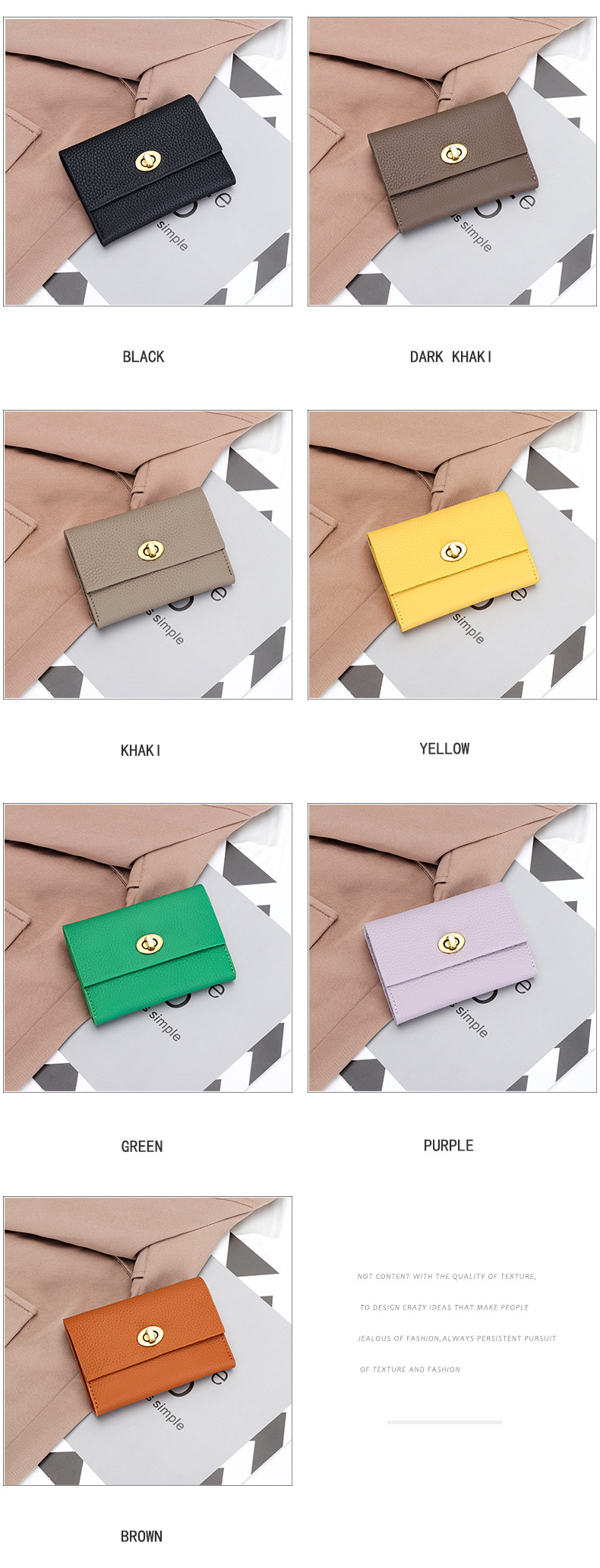 GENUINE LEATHER Small Card Short Layer Cowhide Business Card Multifunctional Niche Coin Purse