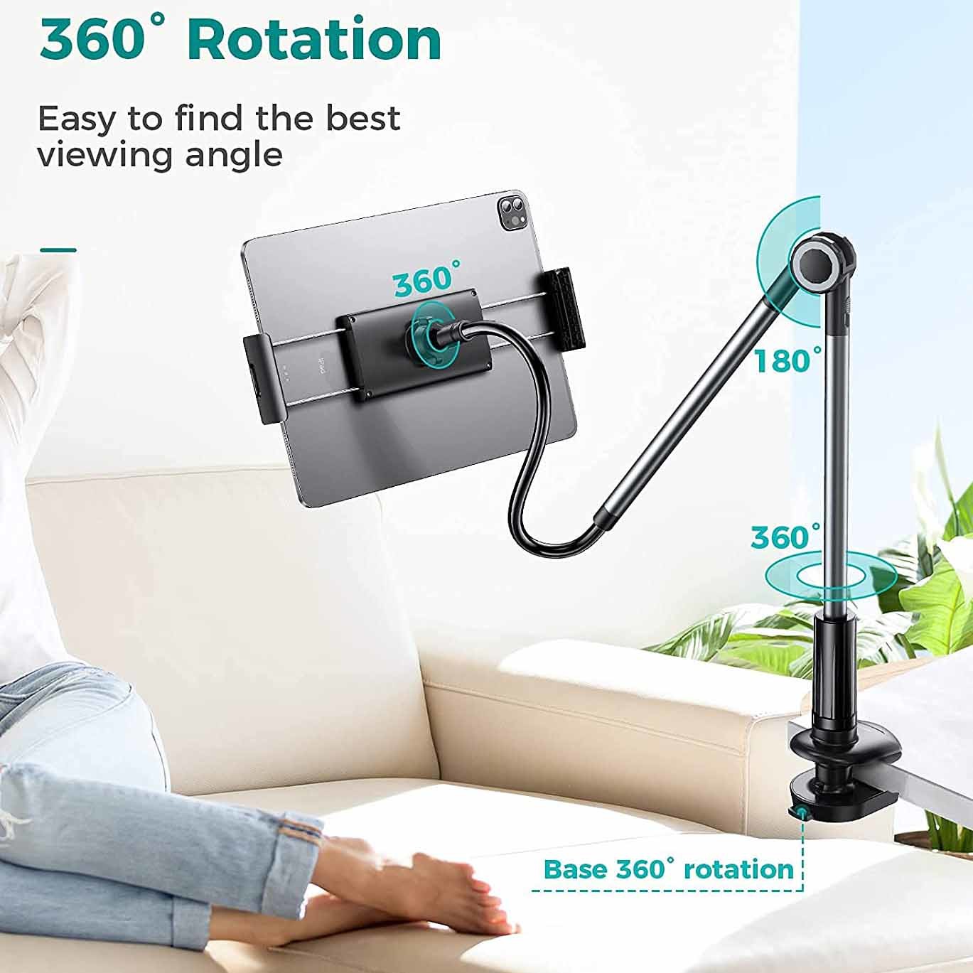 360 Flexible Lazy Cell Phone Gooseneck Holder Long Arm tablet pc mount RoHS