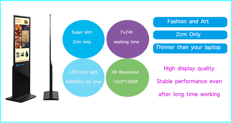 1920*1080 Full HD LED Digital Signage Display With Aluminum Alloy Frame