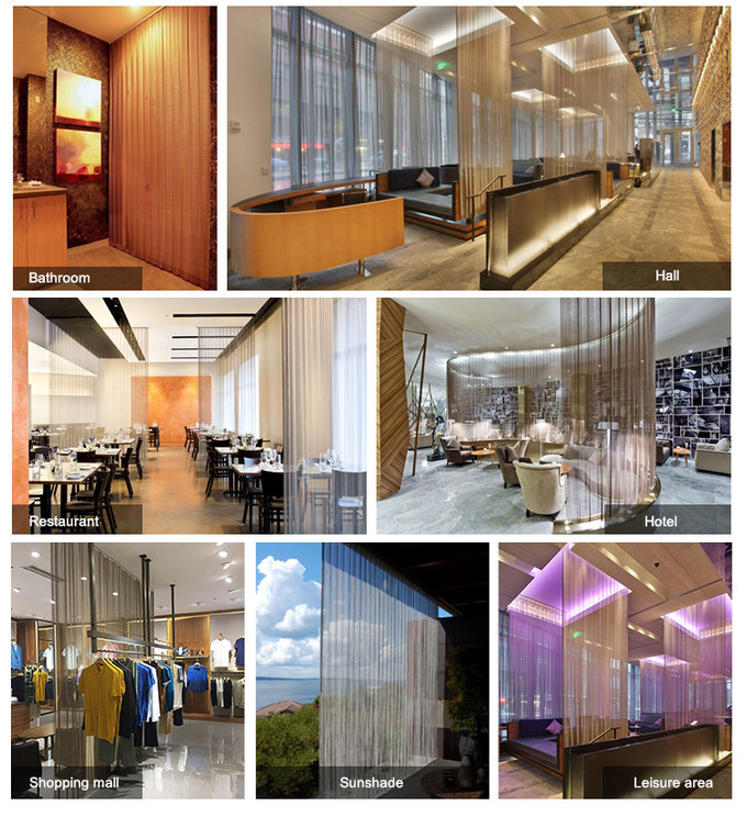 Aluminium Chain Link Metal Mesh Curtain Copper Color For Hotel Decoration