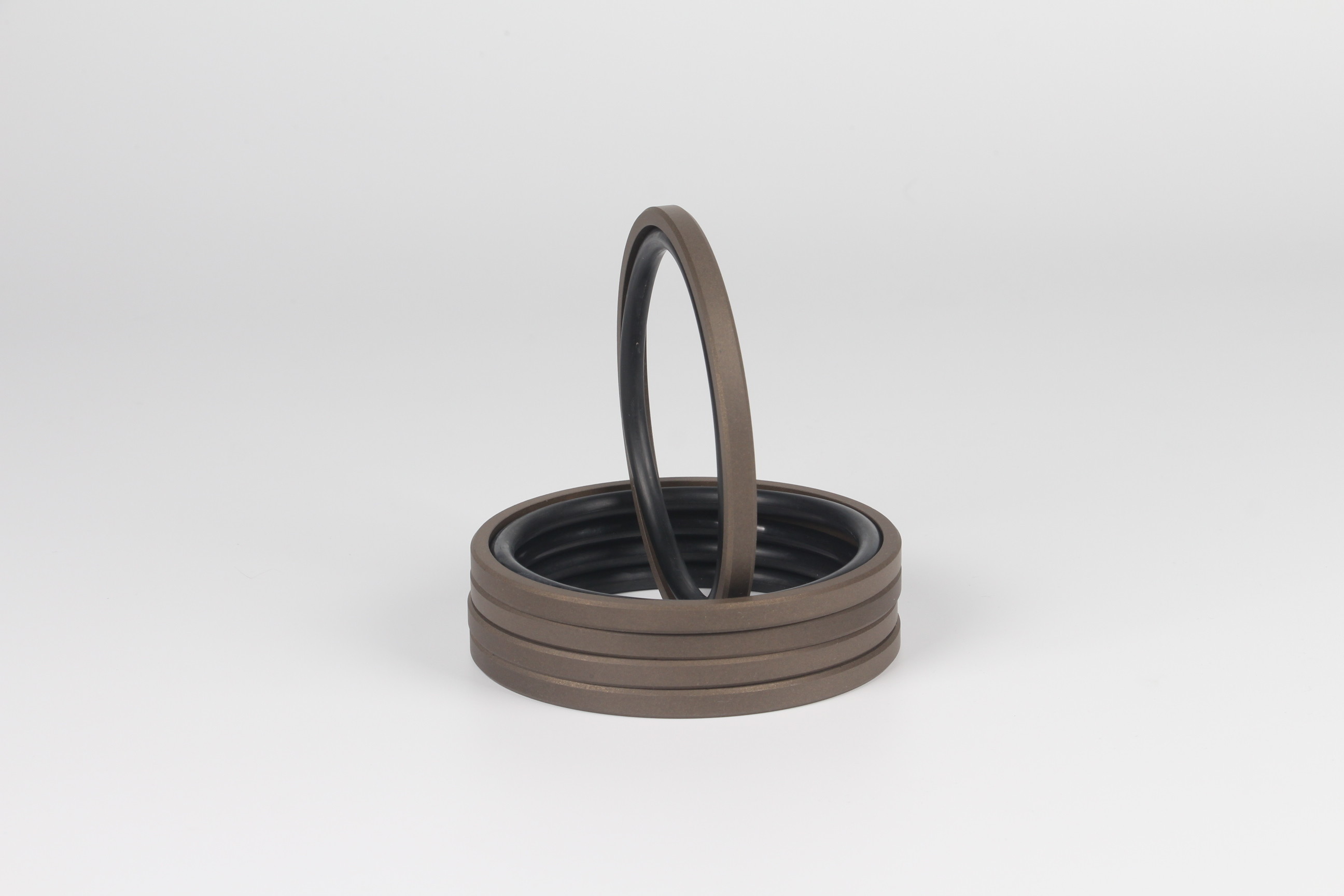 Brown Step Seal Hydraulic Spgo 110 X 6.1 PTFE Buffer Band Ring For Excavator