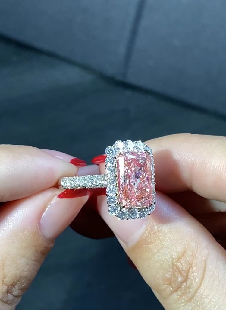 Jewelry Decorations 4.56CT Lab Made Diamond Rings Radiant Cut