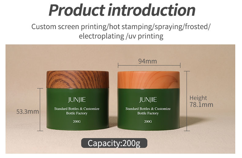 Luxury 200g Cream Packaging Jar with Screw Cap Large Capacity Body Scrub Cosmetic Plastic Bottle for Recycling