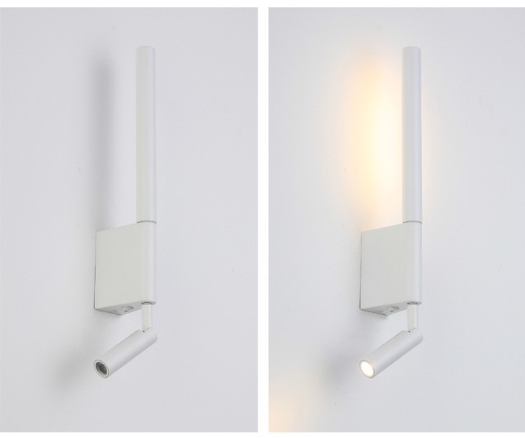 350 Modern Adjustable Swing Arm Wall Lamp Black White Light for Bedroom Bedside House Reading Living Room Home Hallway