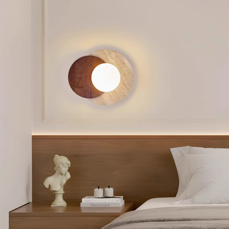 Yellow travertine wall lamp bedroom for home decorator interior stone wall lamp