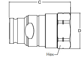 BSPP 316 Stainless Steel Flat Face Hydraulic Coupler