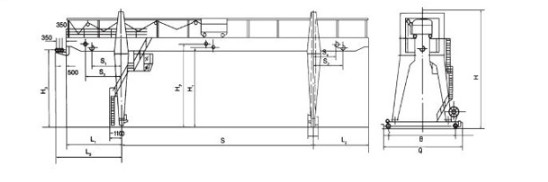 Box Type 25t/5t Double Beam Gantry Crane Railway Station use