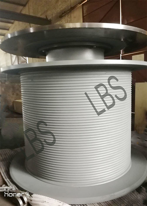 Tower Crane Winch Grooved Drum With Brake Belt Customized