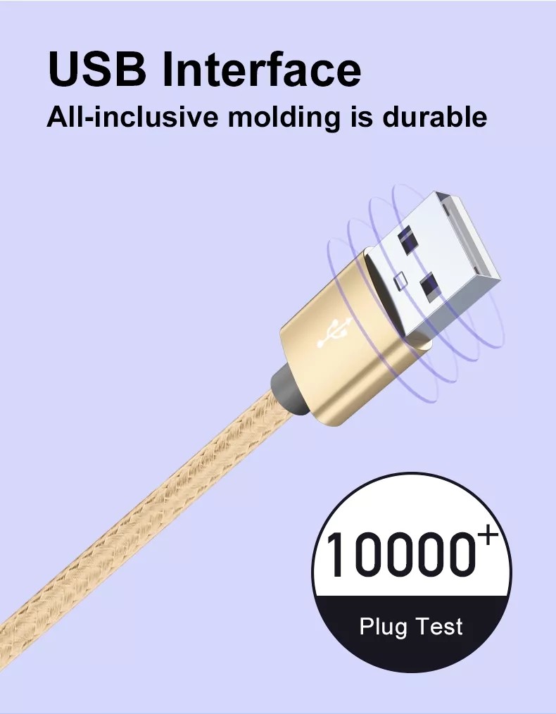 3m 10ft Micro USB V8 Cable , Flexible Mobile Phone Charging Cable