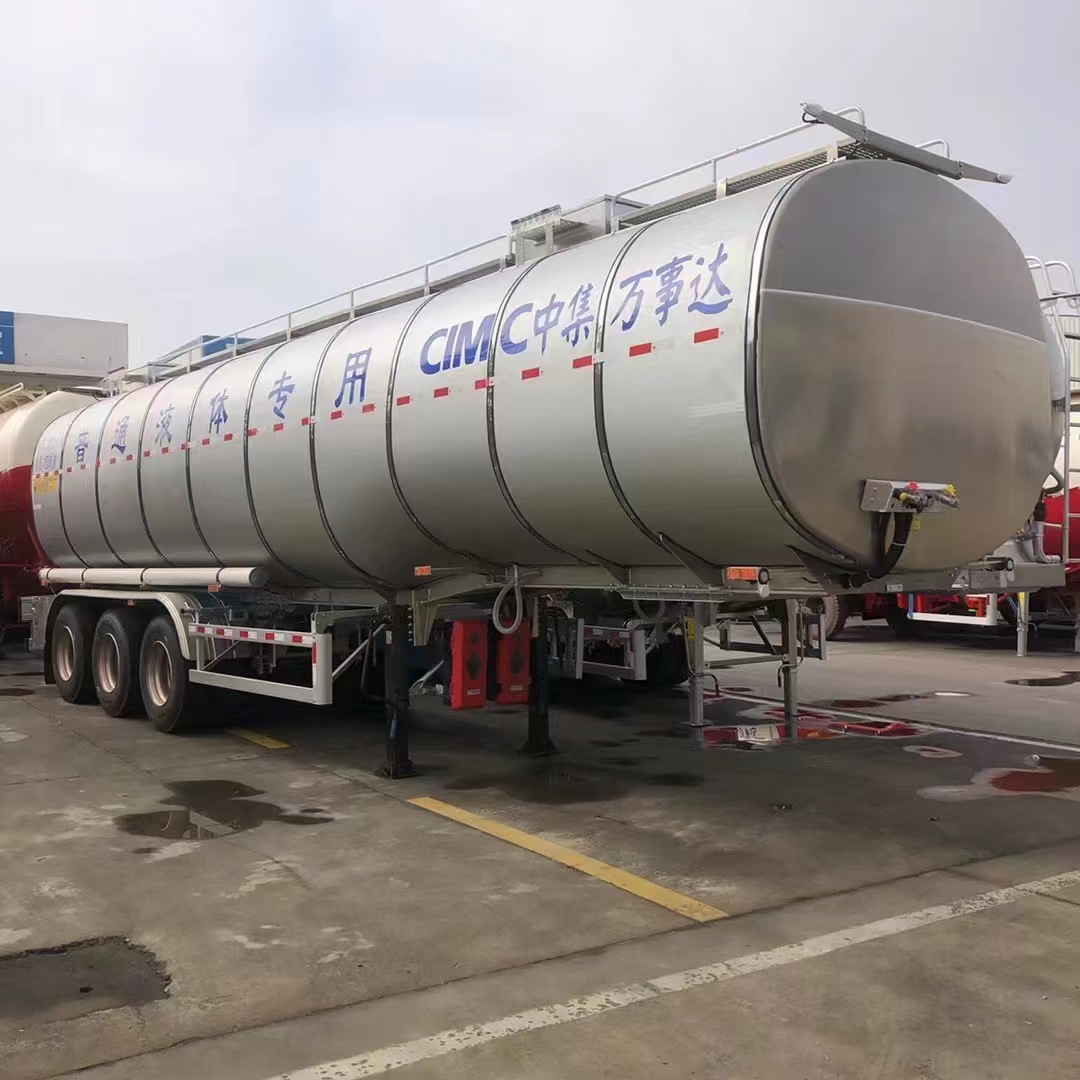 CIMC 3 axles 41cbms iron and stainless steel Ordinary liquid tank edible cooking oil semi trailer tanker