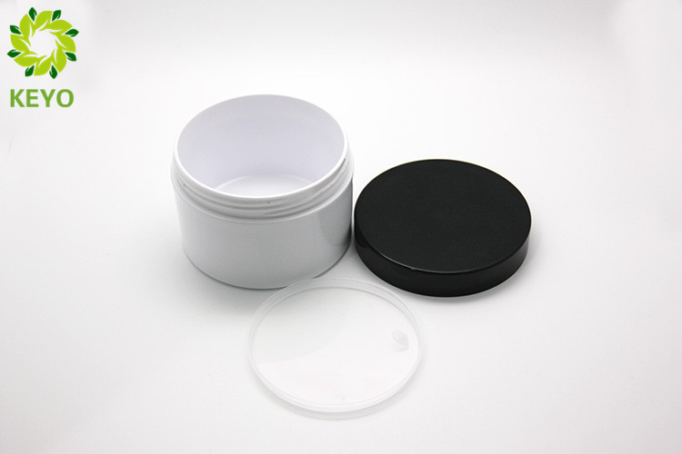 PETG Wide Mouth Face Mask Jar 200g Thick Wall Type With Black Plastic Lid