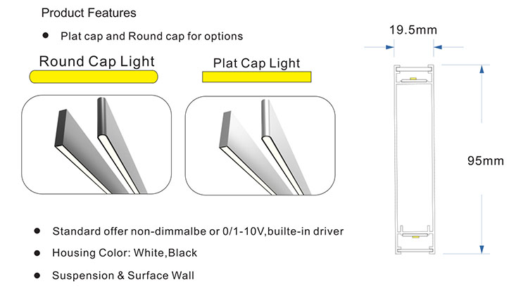 High Lumen Indoor LED Pendant Lights 120 Degree Beam Angle For Office