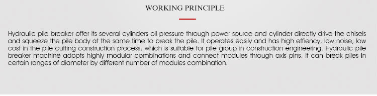 BEIYI MK180S Round pile Hydraulic Pile Breaker cutting concrete foundation machinery for excavatoror or crane