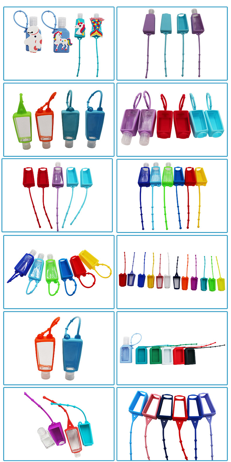 Hot Cute 30ml 1oz pet Portable empty Children hand sanitizer plastic bottle with silicone case