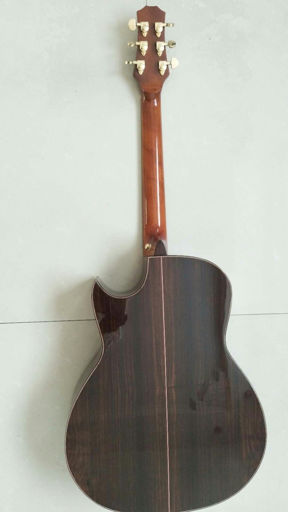 Free shipping dreadnought customize guitar cut-away AAAA all solid single cut guitar custom acoustic electric guitar