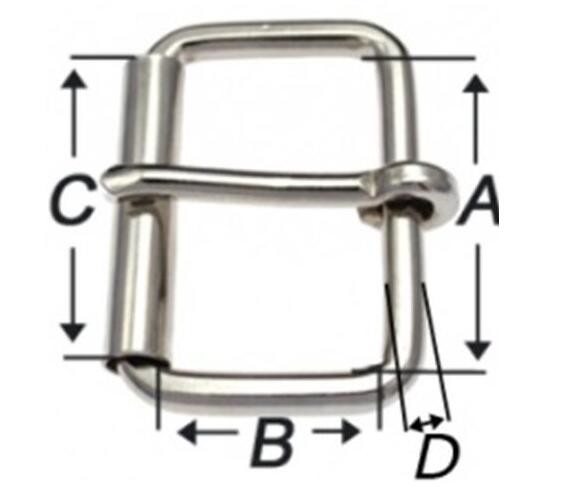 10mm(3/8") Nickel Plated Single Prong Silver Color Welded Steel Roller Buckle