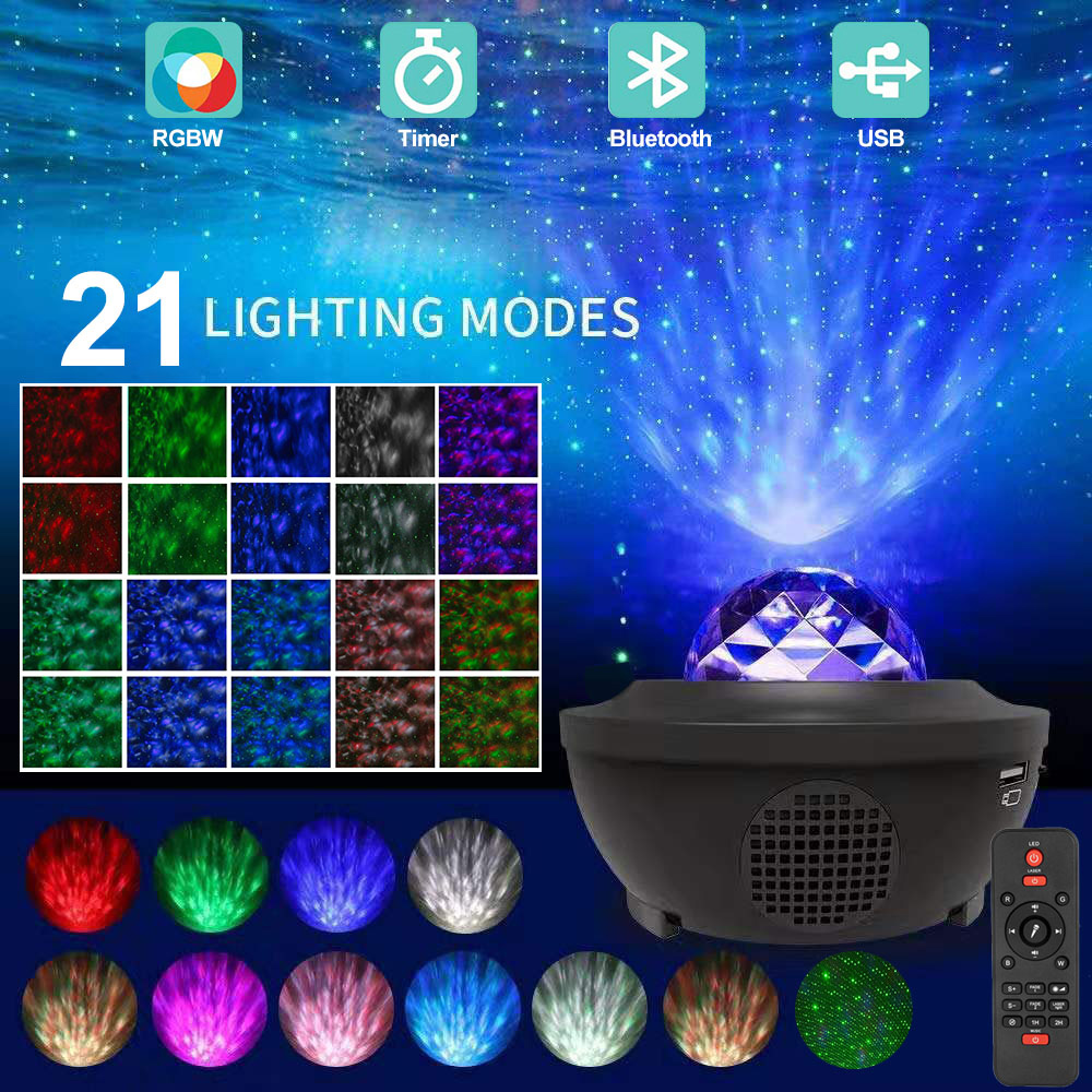 Colorful Starry Sky Galaxy Projector Nightlight Child Blueteeth USB Music Player Star Night Light Romantic Projection Lamp Gifts