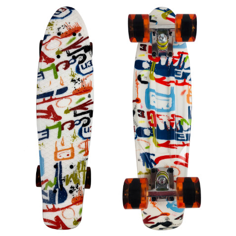 22" Complete Mini Cruiser Plastic Skateboard With Red Color 3.25 Inch Paint Truck