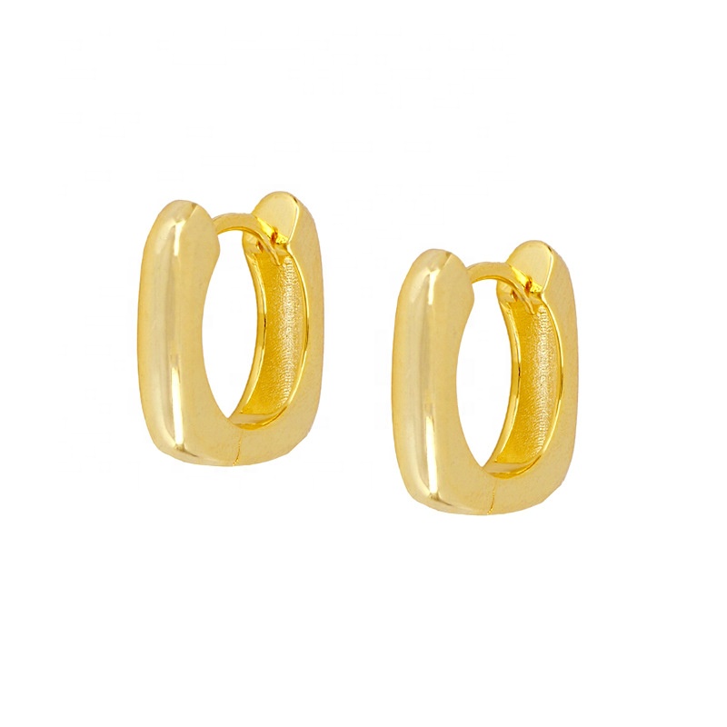 EARRINGS Real 18K Gold Plated Hoop Huggie Sterling Silver 925 Jewelry for Women Girls