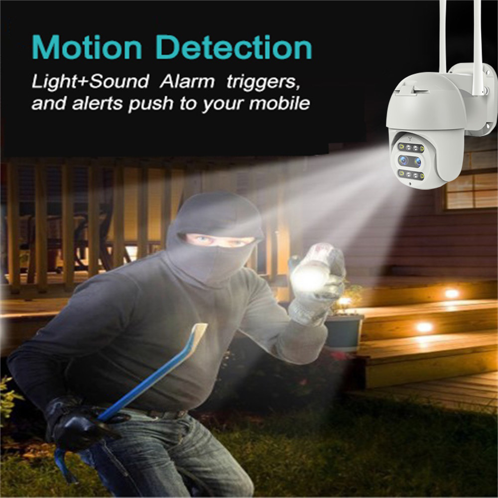 Humanoid Tracking Security PTZ Wireless Camera Dual Lens 1080P Full Color Night Vision